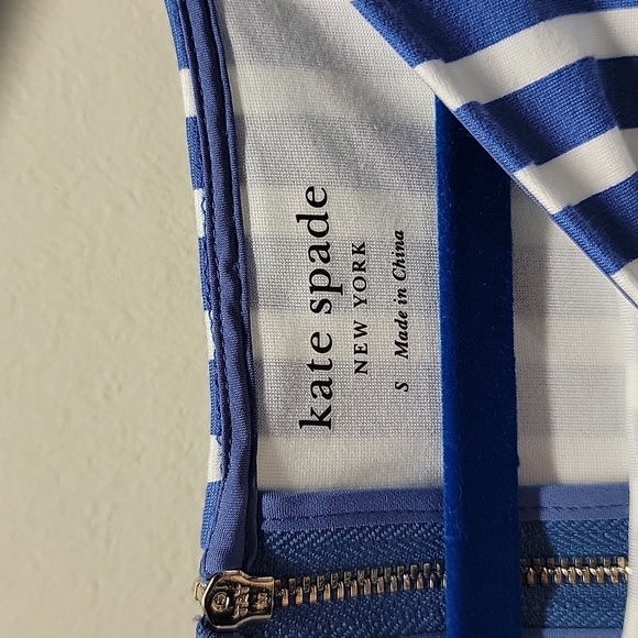 KATE SPADE BLUE / WHITE STRIPED CAP SLEEVE MINI DRESS SIZE SMALL - Picture 7 of 13